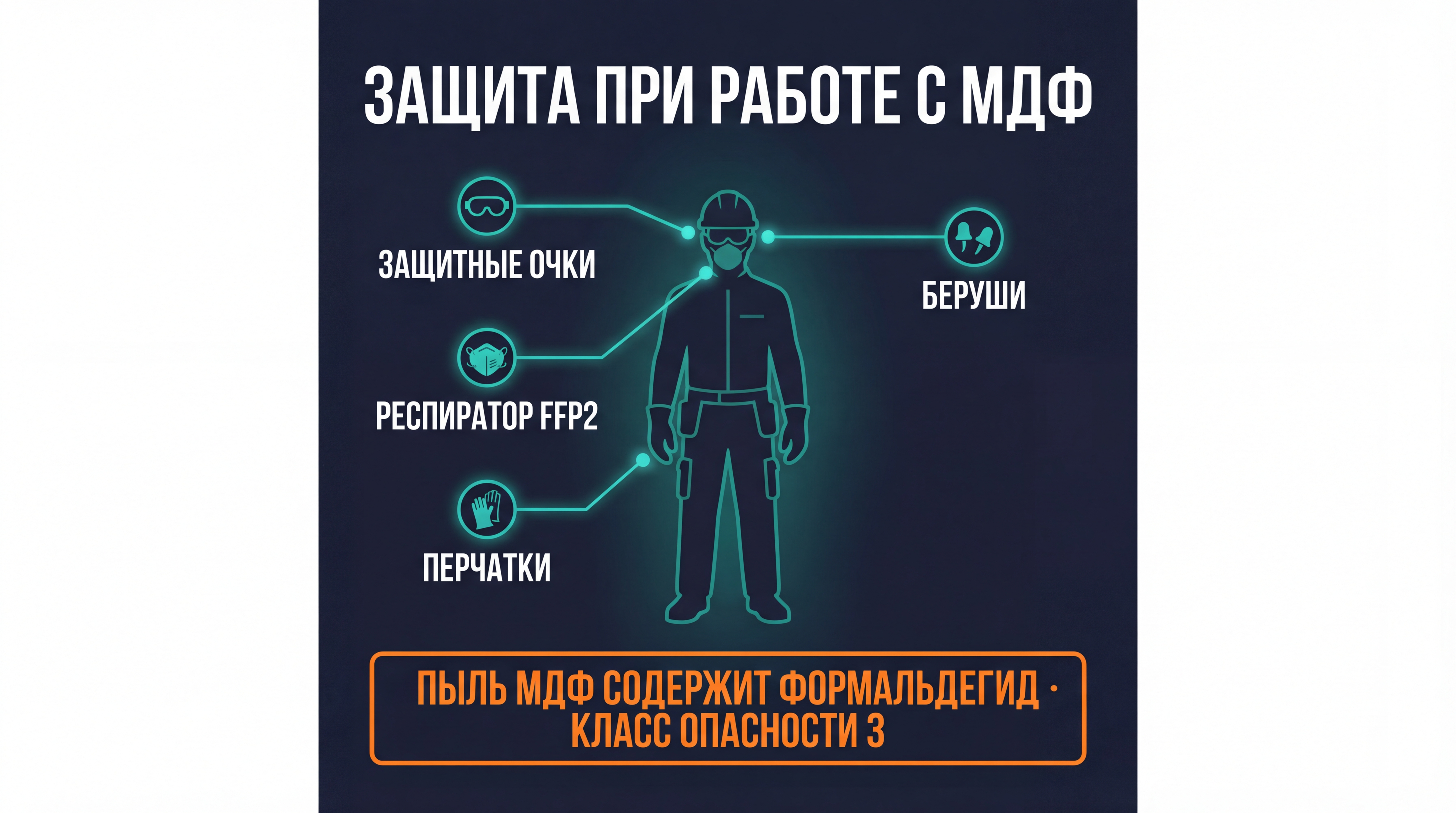 Инфографика: средства защиты при резке МДФ болгаркой