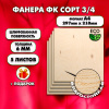 Фанера для уроков труда, 6мм А4 (210х297), 5 штук, сорт 3/4