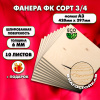 Фанера для уроков труда, 6мм А3 (420 х 297), 10 штук, сорт 3/4