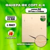 Фанера для уроков труда, 10мм А4 (210х297), 1 штука, сорт 4/4