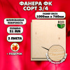 Строительная, Мебельная Фанера, 21х1000х760. 2 листа, сорт 3/4