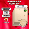 Фанера для уроков труда, 4мм А3 (420 х 297), 5 штук, сорт 3/4