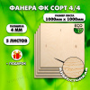 Строительная Фанера для мебели, 4х1000х1000, 5 листов, сорт 4/4