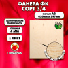 Фанера для уроков труда, 4мм А3 (420 х 297), 1 штука, сорт 3/4