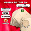 Фанера для уроков труда 10мм А6 (105х148), 20 штук, сорт 3/4