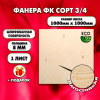 Строительная Фанера, 8х1000х1000, 1 лист, сорт 3/4
