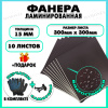 Фанера ФСФ ламинированная F/F 15х300х300мм 10 листов