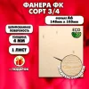 Фанера для уроков труда, 4мм А6 (105х148), 1 штука, сорт 3/4