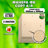 Строительная, Мебельная Фанера, 21х300х300, 5 листов, сорт 4/4