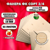 Фанера для уроков труда 10мм А3 (420 х 297), 25 штук, сорт 3/4